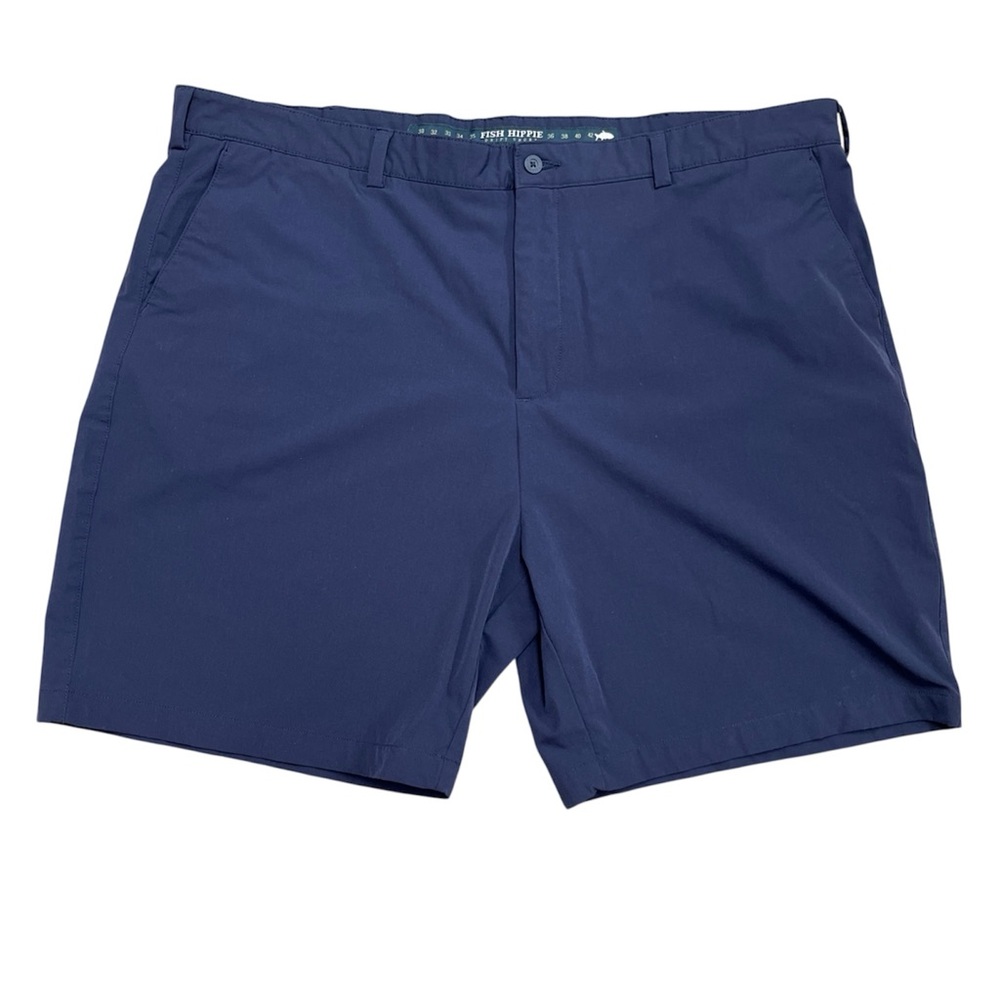 Fish Hippie Mens Drift Shorts Blue 44x8 Flat Front Twill Preppy Beach Casual